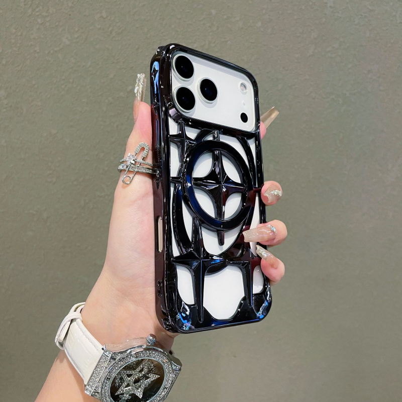 Hollow Magnetic Phone Case | MagSafe Compatible Metal Finish Case