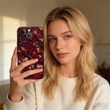 Fangcase Romantic Rose Phone Case – Full-Cover Shockproof Protection with Independent Buttons for iPhone