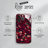 Fangcase Romantic Rose Phone Case – Full-Cover Shockproof Protection with Independent Buttons for iPhone