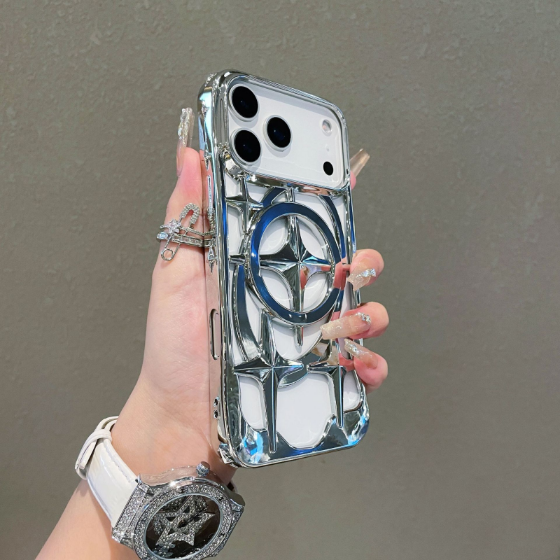 Hollow Magnetic Phone Case | MagSafe Compatible Metal Finish Case