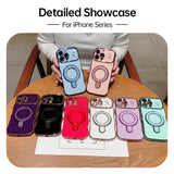 Fangcase MagSafe Ring Stand Phone Case for iPhone – Full Protection, Heart Design, Wave Edge
