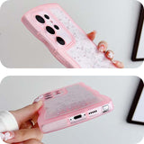 Star Glitter Phone Case for Samsung Galaxy Series – Cute Wavy Edge Full-Cover Protection
