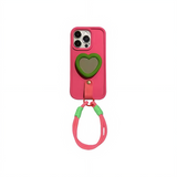 Heart Mirror Crossbody iPhone Case – Cute Silicone Phone Cover