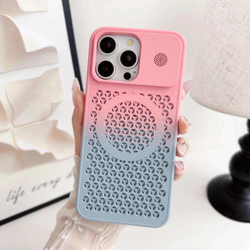 Gradient Cooling iPhone Case with Aromatherapy Slot and MagSafe Support