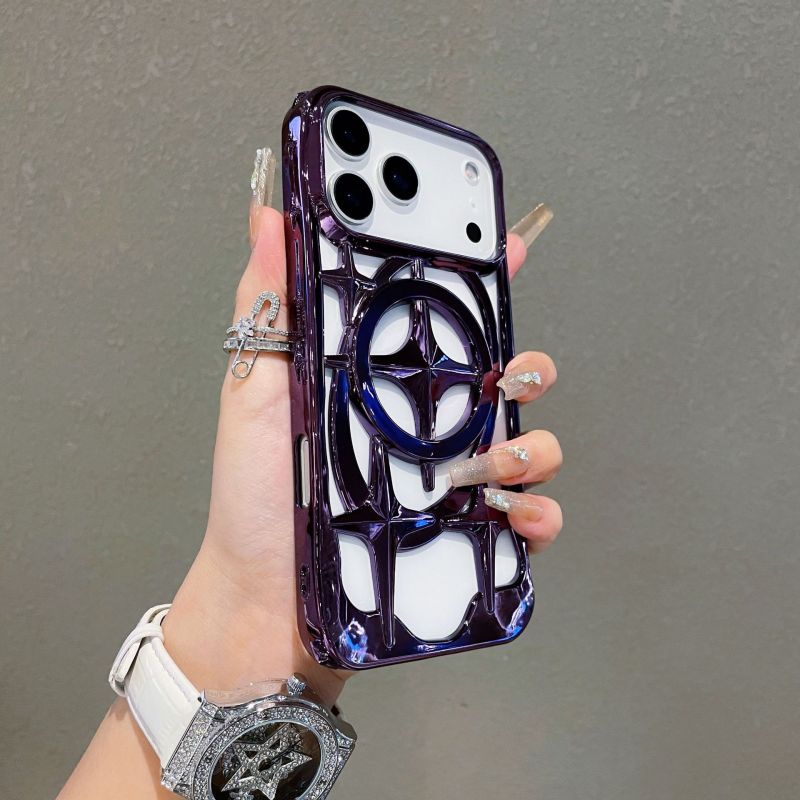 Hollow Magnetic Phone Case | MagSafe Compatible Metal Finish Case