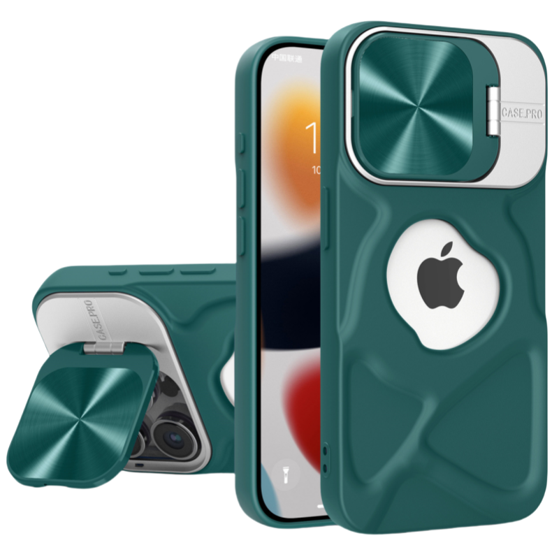 CD Groove Texture，Hidden Lens Stand，MagSafe-Ready iPhone Case