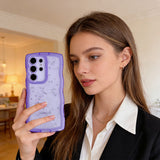 Star Glitter Phone Case for Samsung Galaxy Series – Cute Wavy Edge Full-Cover Protection