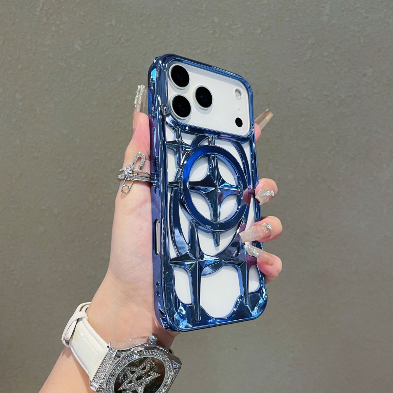 Hollow Magnetic Phone Case | MagSafe Compatible Metal Finish Case
