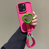 Heart Mirror Crossbody iPhone Case – Cute Silicone Phone Cover
