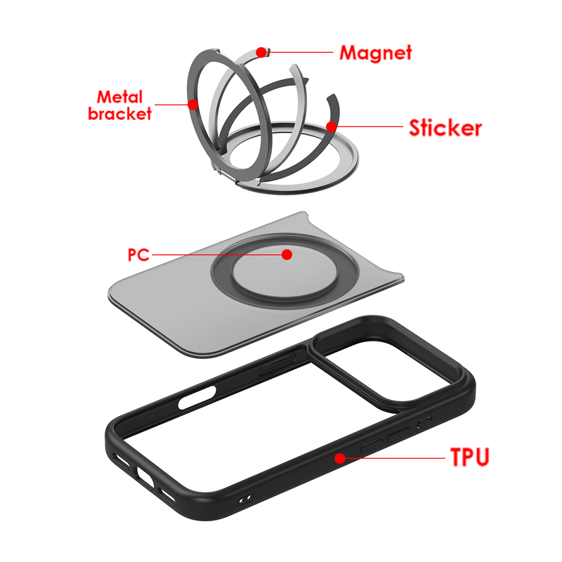 iPhone 17 MagSafe Stand Case – Frosted Matte, Slim & Protective