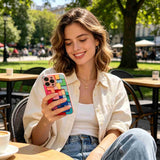Color Mosaic Glass iPhone Case – Modern Art Style & Full Protection