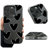🖤Fangcase Cute Heart Matte Phone Case – Full Protection Anti-Fingerprint Case for Girls