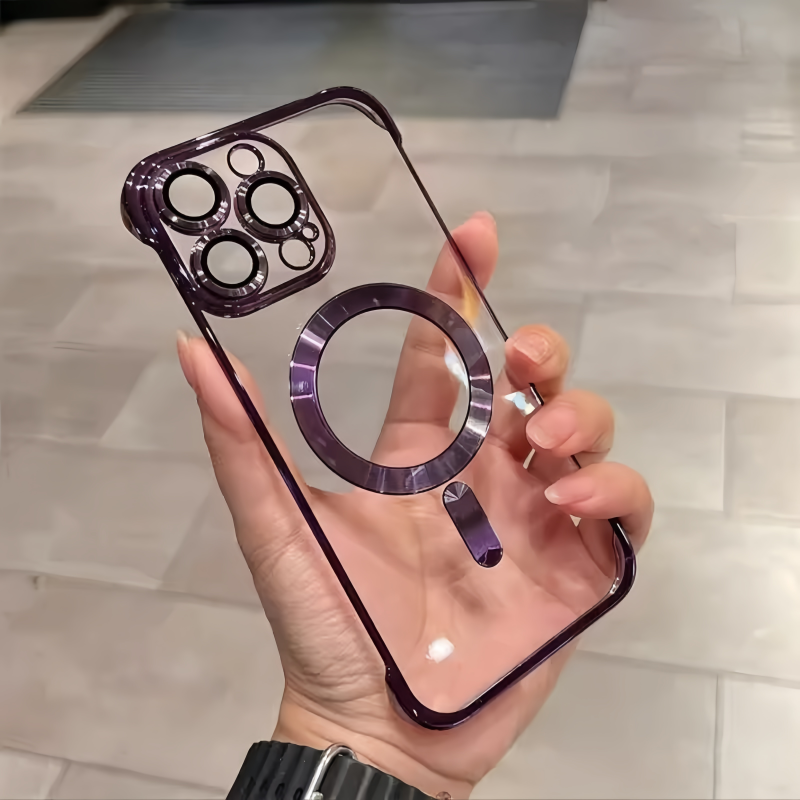 Ultra Slim Frameless Magnetic iPhone Case with Lens & Port Protection