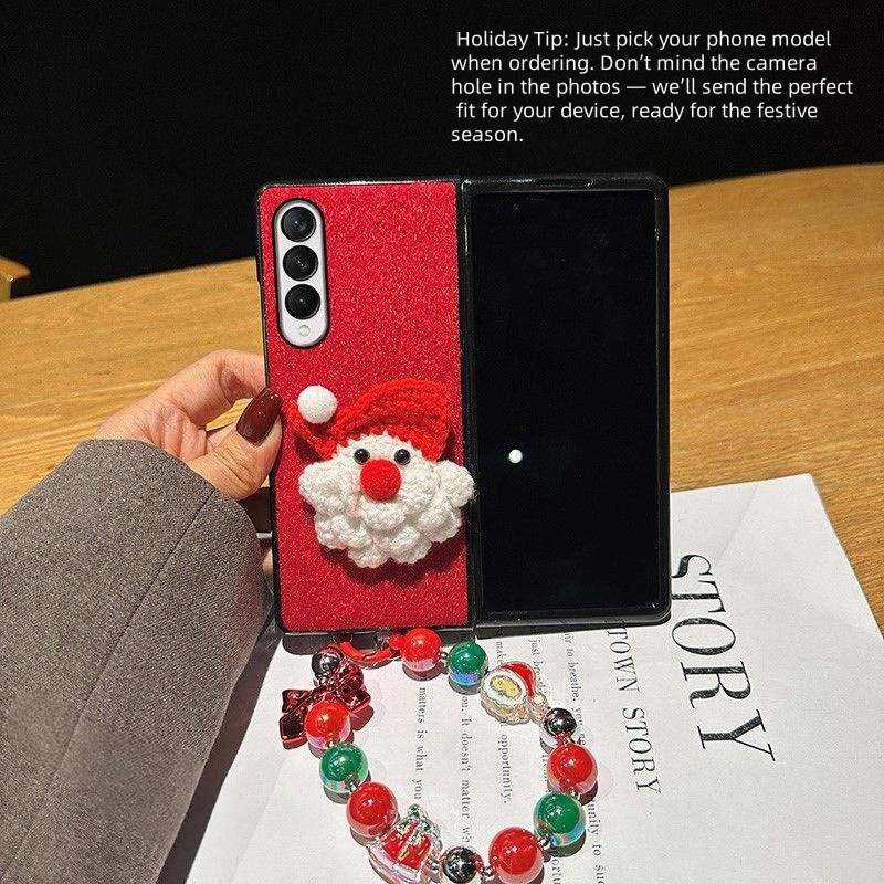 Santa Velvet Christmas Phone Case for Galaxy Z Fold Series – Festive & Protective