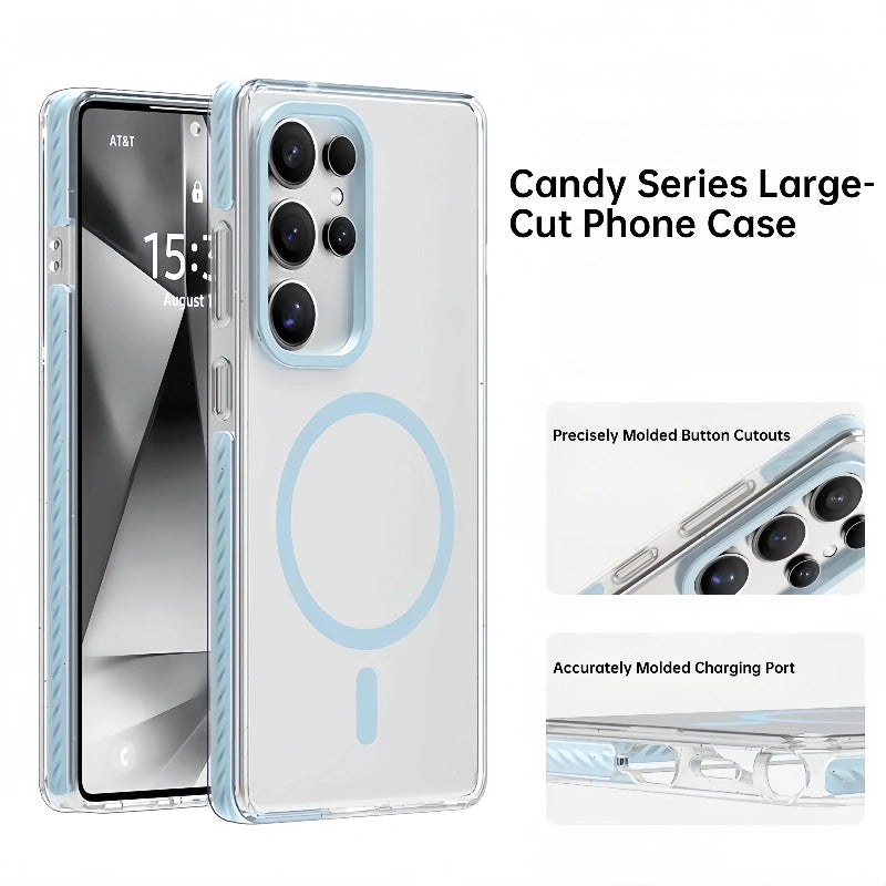 Candy Series MagSafe Clear Case for Samsung – Shockproof & Glossy Finish