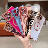 Magnetic Heart iPhone Case with Square Electroplated Edge