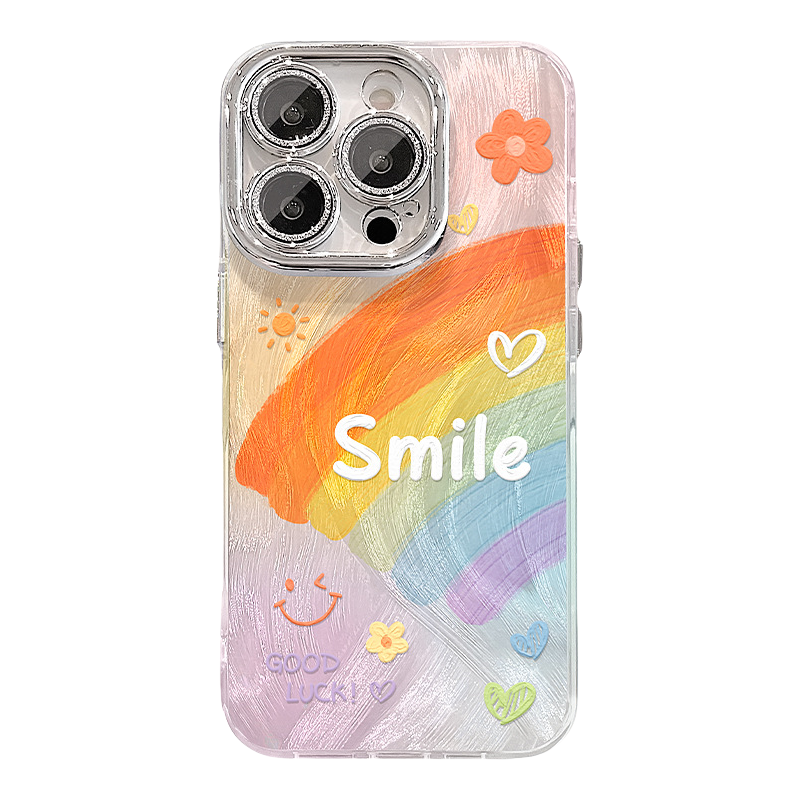 Radiant Rainbow Smiley Case with Detachable Bracelet Strap