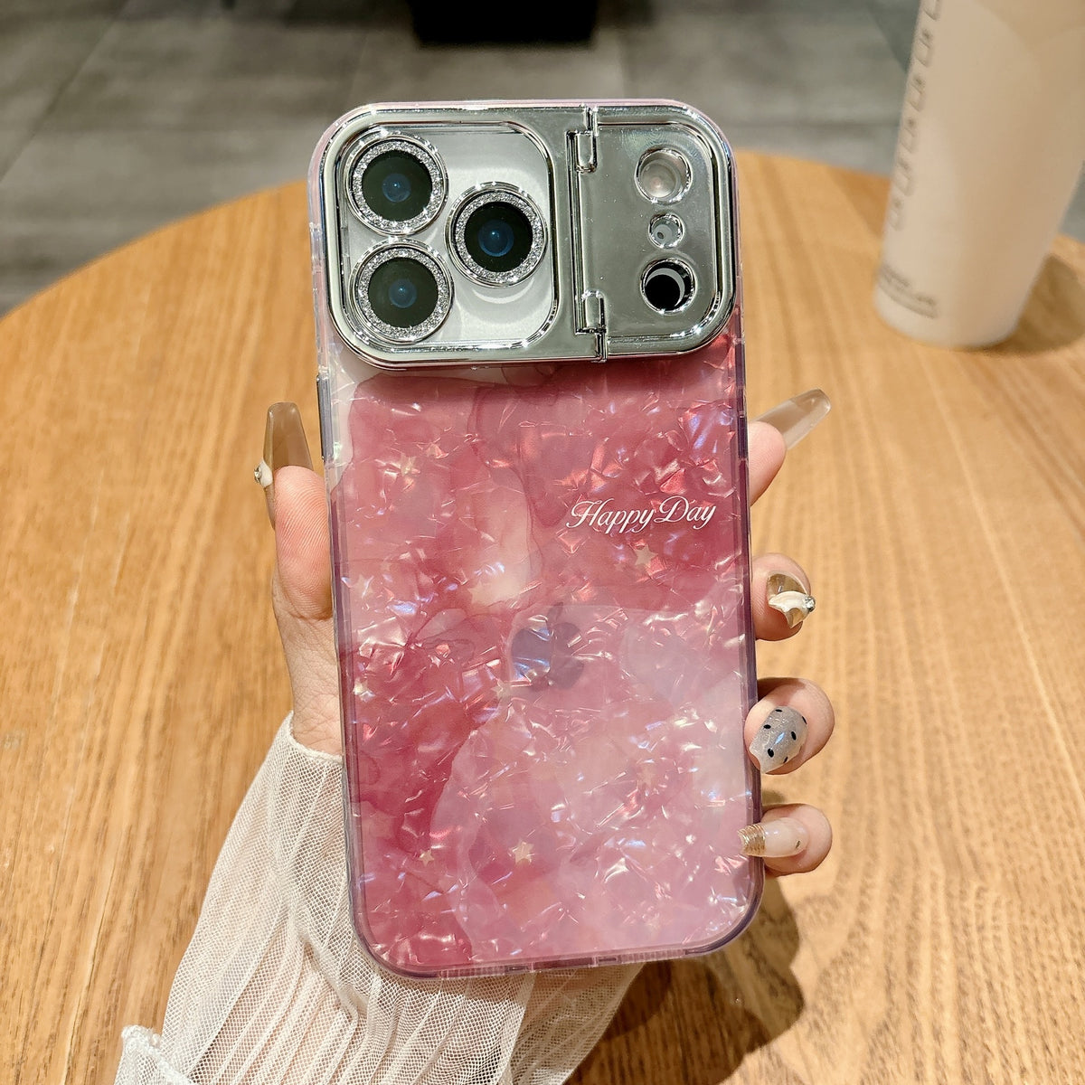 Fangcase Sparkle Marble Lens Stand Case