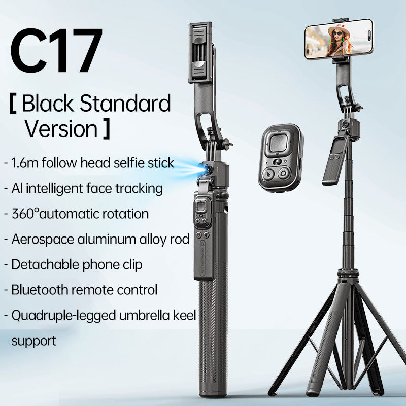 Fangcase C17 AI Auto-Tracking Tripod & Selfie Stick with Remote – 360° Rotation Smart Phone Stand
