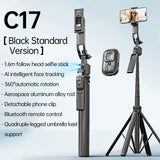 Fangcase C17 AI Auto-Tracking Tripod & Selfie Stick with Remote – 360° Rotation Smart Phone Stand