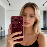 🍒Cherry Print Phone Case for iPhone – Cute Full Protection Shockproof Case for Women