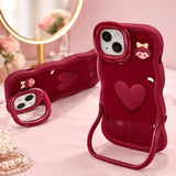 🎀Cute Heart Wristband Phone Case for iPhone – Full Protection Bow & No-Bow Design