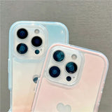 Soft Gradient Heart iPhone Case – Elegant Color Blend & Full Protection