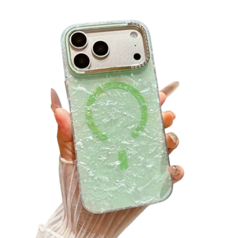 Pearl Glow Magnetic iPhone Case – Quiet Luxury Shell Texture Design