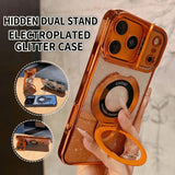 Dual Stand Magnetic iPhone Case – Glitter Finish & Full Camera Protection