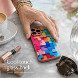Color Mosaic Glass iPhone Case – Modern Art Style & Full Protection