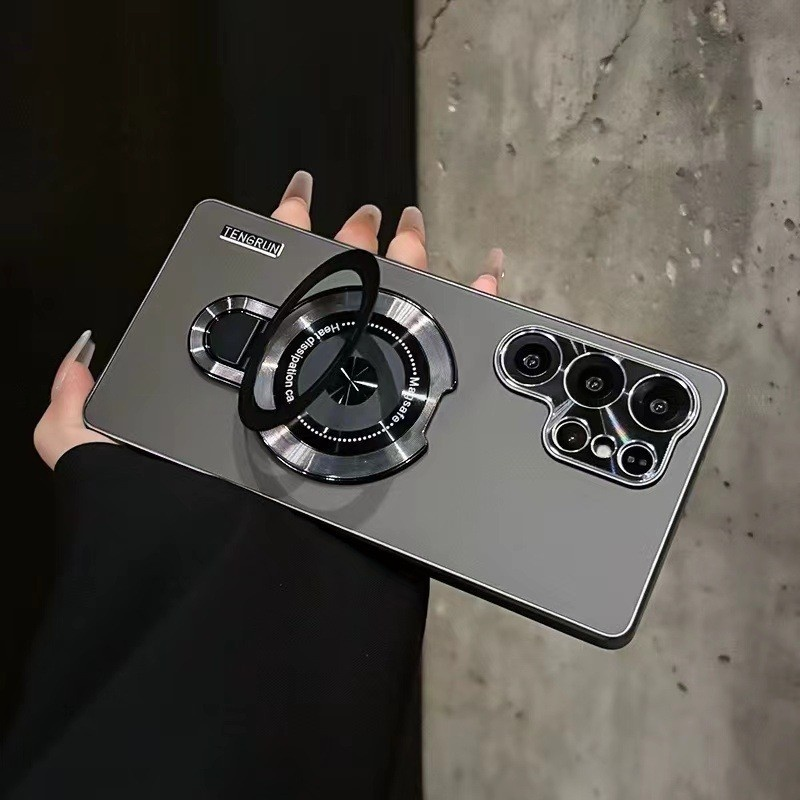 Magnetic Ring Stand, Full Camera Protection, Matte Sand Samsung Case