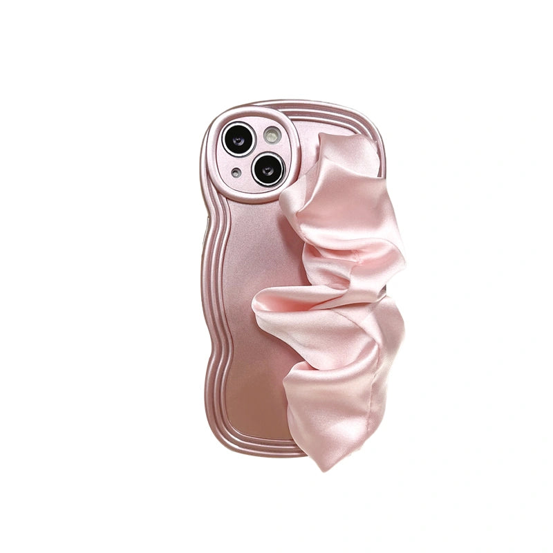 Silk Wristband Liquid Silicone Phone Case – Stylish Grip & Full Protection