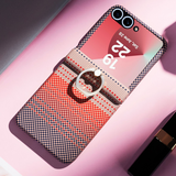Galaxy Z Flip Carbon Fiber Pattern Case – Ring Holder & Full Protection