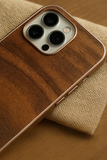 Eco Walnut Wood  iPhone Case with MagSafe Ring & Metal Frame