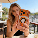 Dual Stand Magnetic iPhone Case – Glitter Finish & Full Camera Protection