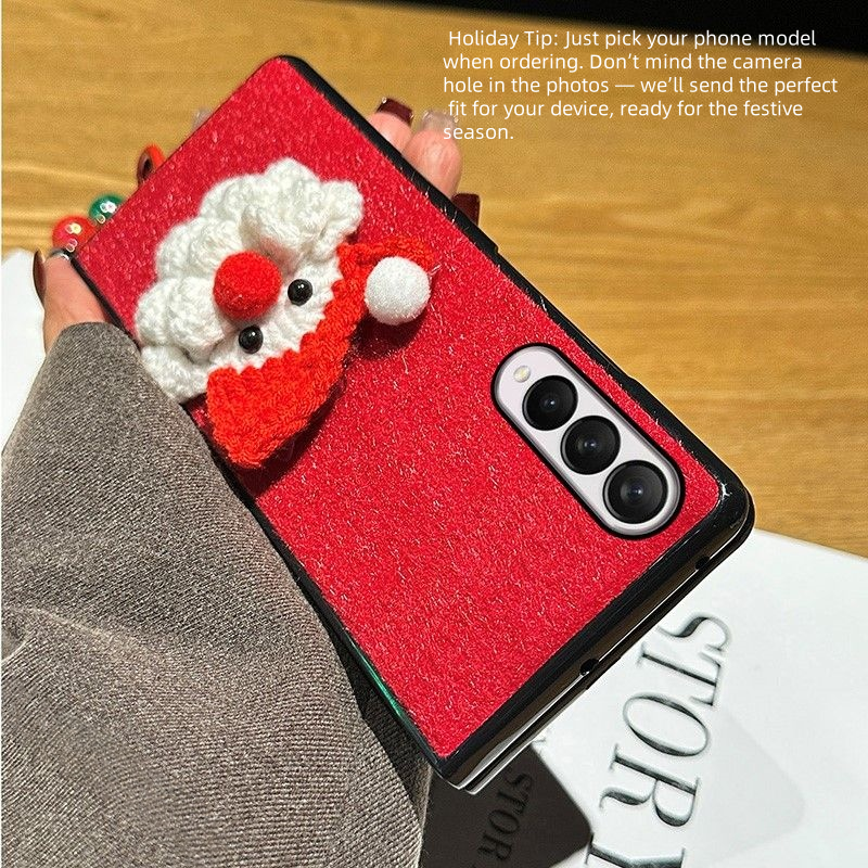 Santa Velvet Christmas Phone Case for Galaxy Z Fold Series – Festive & Protective