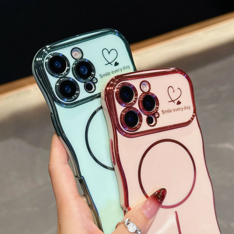 Smile Every Day Case + Magnetic Ring | Wavy Edge iPhone Cover