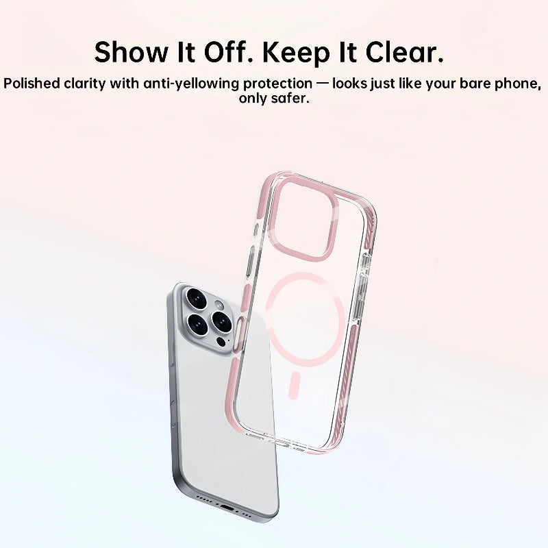 Candy Series MagSafe Clear Case for iPhone – Shockproof & Glossy Finish
