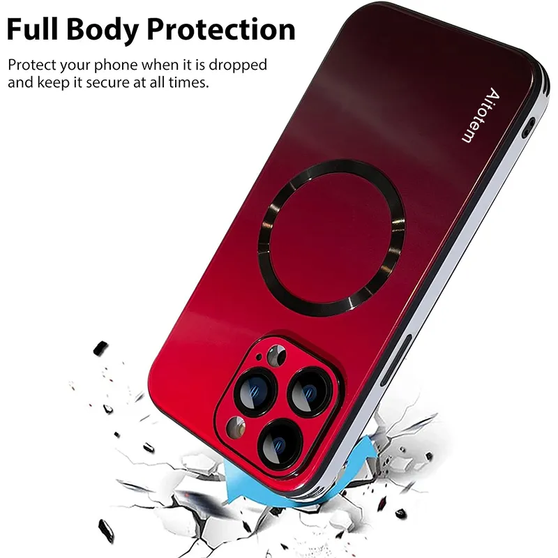 Gradient Glass Magnetic iPhone Case – MagSafe & Camera Protection