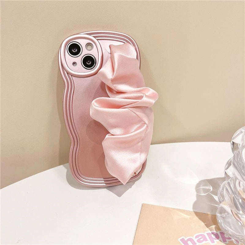 Silk Wristband Liquid Silicone Phone Case – Stylish Grip & Full Protection