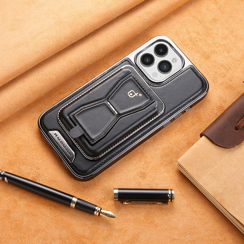 Leather Magnetic Card Wallet, MagSafe Compatible, Full Protection iPhone Case