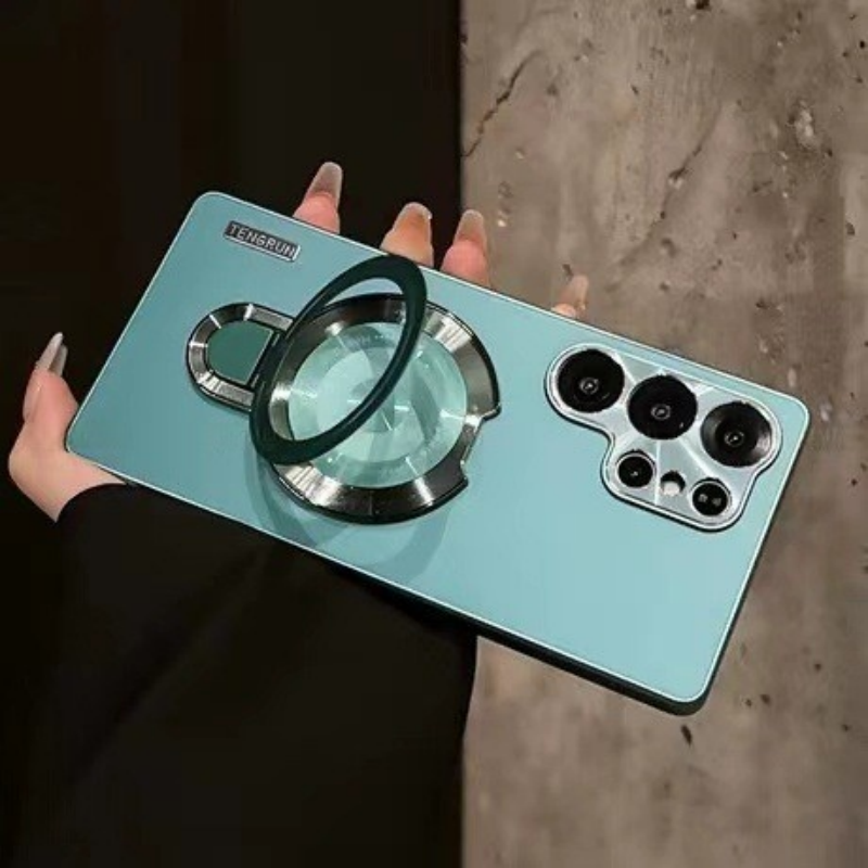 Magnetic Ring Stand, Full Camera Protection, Matte Sand Samsung Case