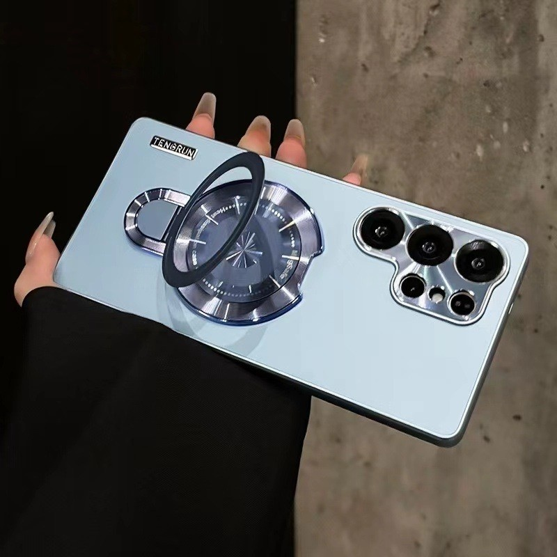 Magnetic Ring Stand, Full Camera Protection, Matte Sand Samsung Case