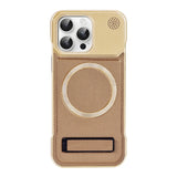 MagSafe-Compatible Case with Leather Texture & Kickstand | Slim Airflow Design