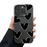 🖤Fangcase Cute Heart Matte Phone Case – Full Protection Anti-Fingerprint Case for Girls