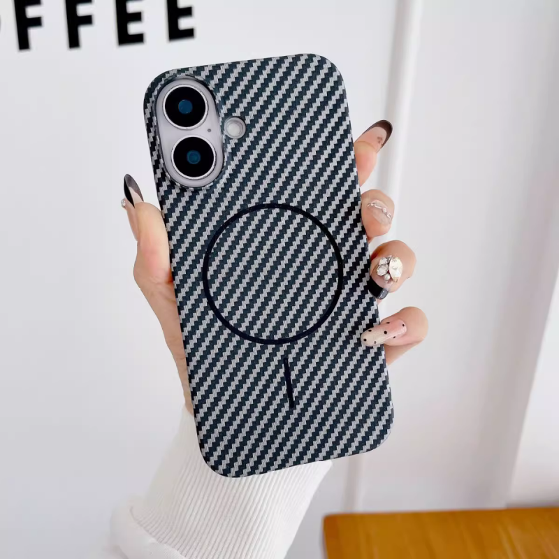 Carbon Fiber Texture, Ultra-Slim Open Edge, Fine Magnetic Ring iPhone Case