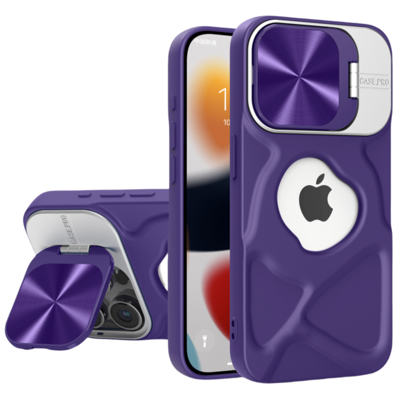 CD Groove Texture，Hidden Lens Stand，MagSafe-Ready iPhone Case