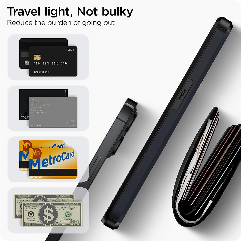 Slim Design, Dual-Layer Shockproof Protection, Hidden Card Slot iPhone Case
