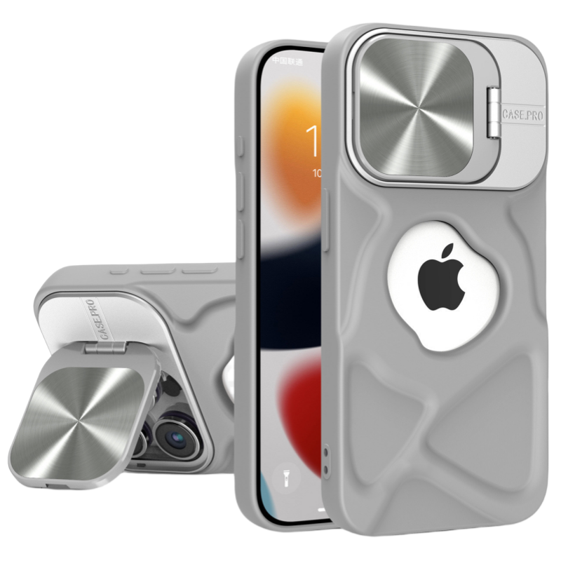 CD Groove Texture，Hidden Lens Stand，MagSafe-Ready iPhone Case