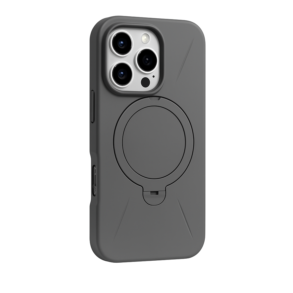 Liquid Silicone, 360° Magnetic Stand iPhone 16 Pro Max Case